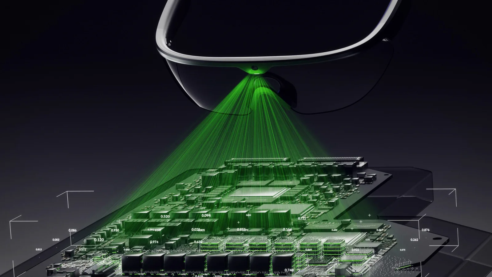 The glasses’ camera view, mapped onto the on-site AI’s board